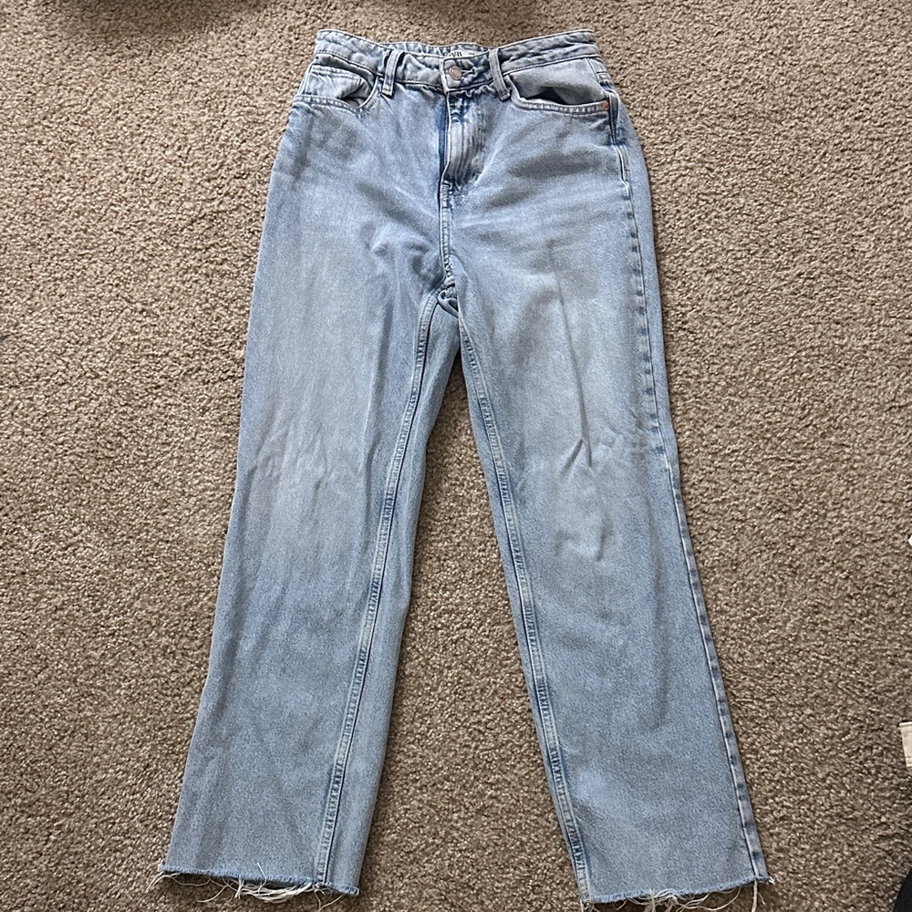 Zara Light Blue Straight Leg Jeans